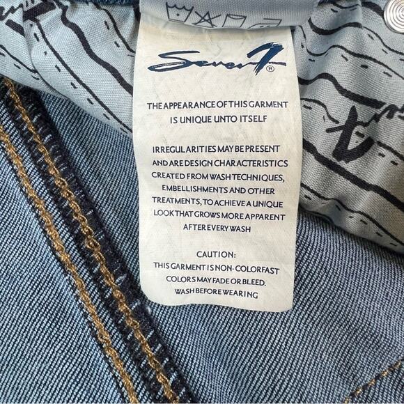 Seven7 Sunset Bermuda Denim Jean Short Size 14 DK Blue Wash - Picture 8 of 9